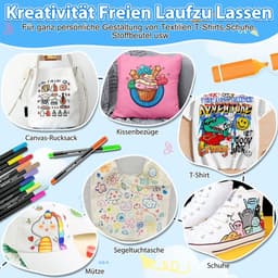 wasmachinebestendig, textielmarkeerstiften, wasbestendige stofkleur, permanente stofverf, stiften voor T-shirt, tassen, stoffen zakken en verschillende soorten textiel — thumbnail 4