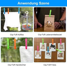 Wasknijpers met mand, 50 stuks wasknijpers met zak, klemmand zonder afdruk, windbestendige kunststof wasknijpers voor waslijnen en kleerhangers — thumbnail 3