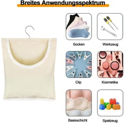 Wasknijperzak, 30,5 x 26 cm, knijperzak voor wasknijpers, knijperzak met haken, hangende voor wasknijpers voor sokken, ondergoed — thumbnail 5