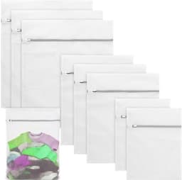 Waszakken Set van 9 - Waszakken met Ritssluiting - Waszakken voor Wasmachine - Waszakken voor Ondergoed - Waszakken voor Handdoeken - Lichtgrijs Polyester - Wasnetjes — thumbnail 1