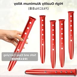 Zware metalen tentpennen voor kamperen, 12-8 inch met haak, geschikt voor harde grond en rotsachtige ondergronden — thumbnail 2