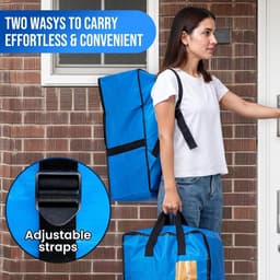 Verticale Verhuiszakken met Sterke Handvatten en Ritsen - Ideaal voor Kledingopslag, Waszakken en Reizen (Blauw, 4 Stuks) — thumbnail 4