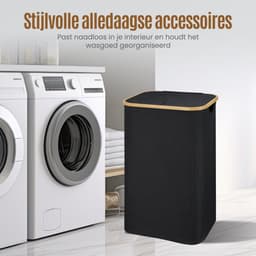 Muntel® Wasmand | Was Sorteerder | Met Deksel | 100 Liter | Zwart — thumbnail 2