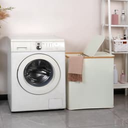 Dubbele Wasmand - 140 Liter - Bamboe - 2 Secties — thumbnail 4