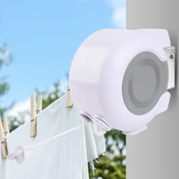 15m Retractable Clothesline - Wall Mounted Outdoor Double Line Clothes Airer/Dryer For Drying Reel With Duel Cable — thumbnail 4