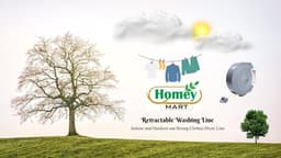 Weatherproof Retractable Clothesline Heavy Duty Indoor and Outdoor Use Strong Clothes Dryer Line 15m - Grey — thumbnail 3