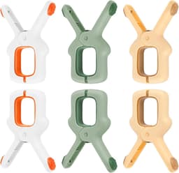 6-delige Set Kleurrijke Strandhanddoek Clips - Grote Plastic Kledingklemmen voor Strandstoelen en Zwembadstoelen. Strandaccessoire voor Windproof Bevestiging - Set van 6 stuks. — thumbnail 3