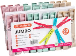 Plasticforte Wasknijpers XL formaat - 100x stuks - pastel kleuren mix - kunststof - 10 cm - Was ophangen — thumbnail 3