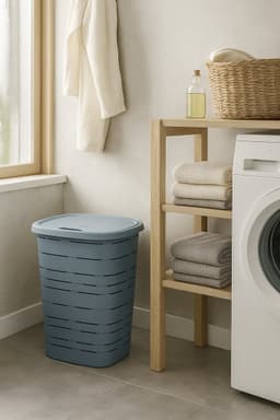 M-Home - Signature - Wasmand met deksel - 55 L - 60 x 45 x 33 cm - Blauw - Kunststof — thumbnail 4