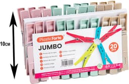Plasticforte Wasknijpers XL formaat - 20x stuks - pastel kleuren mix - kunststof - 10 cm - Was ophangen — thumbnail 2