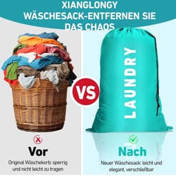 Allecto Plus - 2-Pack Grote Waszakken voor Vuile Kleding - 91 × 61 cm - Trekkoord - Herbruikbaar - Reizen - Vakantie - Kamperen - Thuisgebruik — thumbnail 2