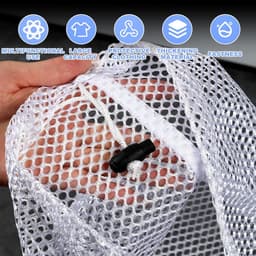 Allecto Plus - Waszakken 30 x 40 cm, 4 Stuks - Koordgazen Waszak voor Wasmachine - Ideaal voor BH, Sokken, Babykleding - Duurzame Wasmachinezak - Wit — thumbnail 3