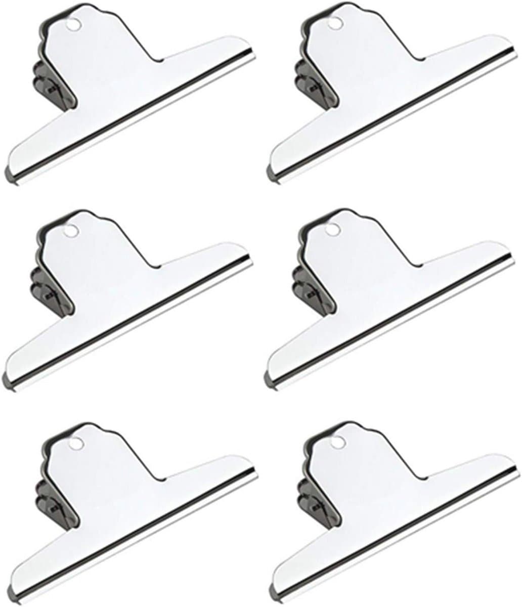 Grote Roestvrijstalen Bulldog Clips voor Papier en Voedsel - 6 Stuks — afbeelding 1