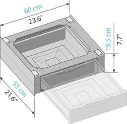 Universele overlappingsset voor wasmachine en wasdroger - 28L lade, veiligheidsgordel, 250 kg draagkracht — thumbnail 3