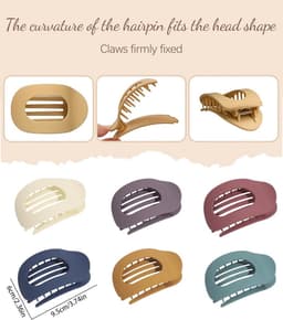 Set van 6 Grote Haarspeldjes voor Dik Haar - Anti-Slip Krokodillenklem — thumbnail 2