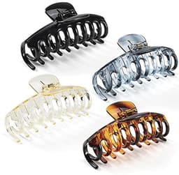 Haar klauwclips voor dik haar - Antislip haarklemmen 10,3 cm | 4 stuks — thumbnail 1