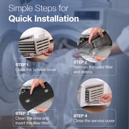 4 Stuks Droger Filter Sponsfilter -20.7*15.7*3CM -Schuimfilter voor roterende trommeldroger -Geschikt voor alle Miele T1 warmtepompdrogers - Filter spons foam van condensor wasdroger alternatief geschikt -Basisfilter -Zwart — thumbnail 4