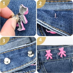 Jeansknopen pinnen – 9 paar verstelbare taille clips in 9 kleuren voor losse jeans en rokken — thumbnail 2