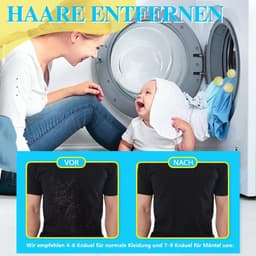 SnelShoppen - 12 stuks herbruikbare anti-haren wasmachine, haarvanger, wasbal voor het vangen van dierenharen, vezels en haren op kleding, tapijt, gee — thumbnail 5