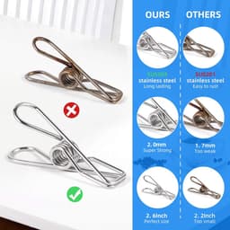 Wasknijpers - wasknijpers klein - Knijpers - handdoekclips - 40 stuks - Handdoekknijpers - sokken clips - sokkenclips - wasknijpers rvs - rvs wasknijpers - 6.5*1.5cm — thumbnail 2