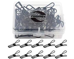 Set van 25 multifunctionele zwarte metalen clips voor waslijnen — afbeelding 1