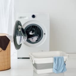 Opvouwbare wasmand/bak CLEAN SILW kunststof grijs/wit hjh OFFICE — thumbnail 3