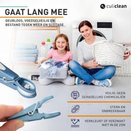 Wasknijpers zonder afdruk met bloemmotief - 20x grijze knijpers met soft grip — thumbnail 2