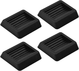 Set van 4 zwarte rubberen meubelonderzetters met wielstoppers — thumbnail 1