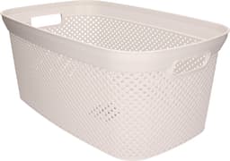 Wasmand - 2x - wit - kunststof - 34 x 54 x 23 cm - 35 liter - met handvatten - manden voor wasgoed — thumbnail 5
