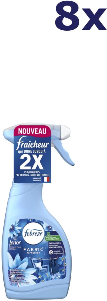 8x Febreze Textielverfrisser Sea Breeze 500 ml — afbeelding 1