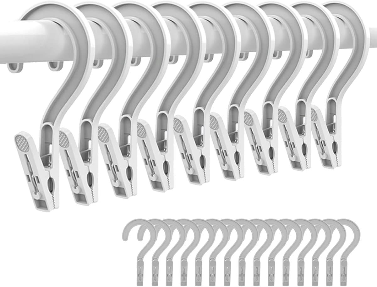 Wasserij Haken Clips - Hanger Clips - Thuis Organisatie - Compact Draagbaar - 24 Stuks - Wit — afbeelding 1