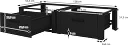 Wasmachine verhoger, Wasmachine Onderstel Dubbele 64x53,5x31,5 cm met lade in zwart ML design — thumbnail 4