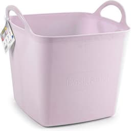 Plasticforte Kuip/emmer/wasmand - flexibel - roze - 27 liter - vierkant - kunststof - 36 x 34 x 37 cm — thumbnail 3