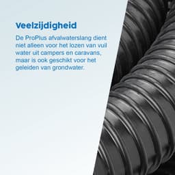 ProPlus Afvalwaterslang - 2.5 m - Afwatering - Temperatuurbestendig - Flexibel en Uittrekbaar - ø 40 mm - Voor het Geleiden van Afvalwater vanuit caravans/campers, vijvers en zwembaden - Afvoerkanaal - Zwart — thumbnail 3