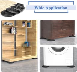 4 stuks anti-vibratie wasmachine pads - wasdroger machine rubberen stabilisator mat voetsteunproducten voor anti-lopen ruisonderdrukking en schokdemper — thumbnail 4