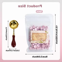 300 Stuks Octagonale Wasbolletjes met Smeltlepel voor Waxstempels, Uitnodigingen, Kaarten en Cadeauverpakking in Roze en Goud — thumbnail 4