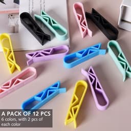 Vuilniszak Clips - Afvalzak Houders - Net Afval Beheer - Sterke Anti-slip Klem - 12 Stuks Set - 6 Kleuren — thumbnail 2