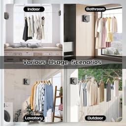 Intrekbare Waslijn - Wandwaslijn Binnen - Ruimtebesparend Droogrek - Niet Doorhangend Ontwerp - 4 Meter Uittrekbaar - Wit — thumbnail 3