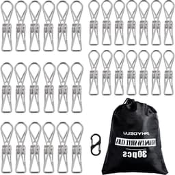 Metalen Was Knijpers - Kleding Pinnen Clips - Kleding Ophangen - Roestvrij Staal Duurzaam - 50 Stuks - Metallic — thumbnail 1