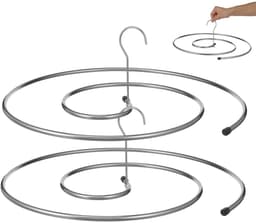 Dailygoods- Droogrek Roestvrij Staal - Plafondbeugel - Ruimtebesparend - Spiraalhanger - Kledingstandaard - Afmetingen 40x38x12 cm - Beddengoedrek — thumbnail 1
