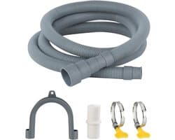 Universele afvoerslangverlenging – 3 m x 30 mm – Geschikt voor wasmachines en vaatwassers – Inclusief slangkoppeling & montageset – Grijs