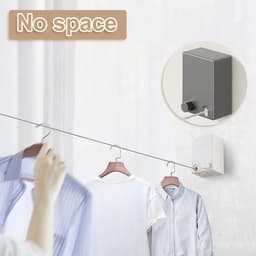 Waslijn Intrekbaar - Drooglijn - Kleding Drogen - Anti-doorzakker - 4.2 Meter - Zilver — thumbnail 2