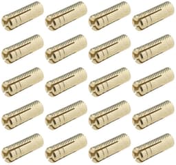 Muur Ankers - Messing Pluggen - Vaste Bevestiging - Corrosiebestendig Materiaal - M8x10x30mm 20 Stuks - Goud — thumbnail 1