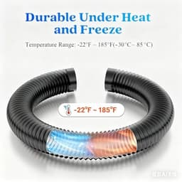 PromoHome 100 mm Afzuigslang 3 m, 5-laags Aluminium PVC Ventilatieslang voor Mobiele Airconditioner, Droger en Afzuigventilator, Zwart — thumbnail 4