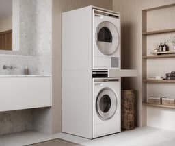 Waskast - Opbergkast - Wasmachine Opbergen - Uittrekbaar Werkblad - 66 cm Breed - Cashmere — thumbnail 2