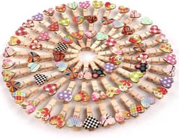 100 Mini Kledingknijpers voor Creatieve Klussen met Hartjes - Perfect voor Hobby, Decoratie en DIY Projecten — thumbnail 1