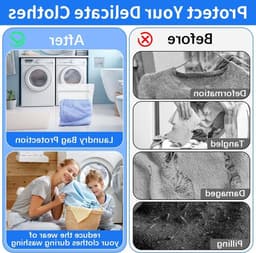 Extra Grote Mesh Waszakken met Rits - Duurzame Herbruikbare Wasnetten voor Delicate Was, Ideaal voor Sweaters, Jassen en Ondergoed - 60×80 cm — thumbnail 5