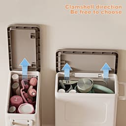 Seth Select Grote Wasmand op Wielen – Inklapbaar – Met Deksel – Makkelijk Verplaatsbare Wasbox - Creamy white — thumbnail 4