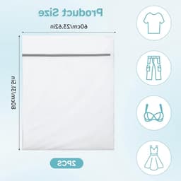 Grote wasnetten van 60 x 80 cm voor de wasmachine, herbruikbare waszakken voor delicate kleding en ondergoed — thumbnail 4