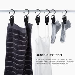20pcs Towel Clips - Handdoek Klemmen - Theedoeken - Hangende Klemmen - Klemmen - Haakjes - Wasknijpers - Broekhanger - Boot Klem - Sok Klem - Zwart — thumbnail 3